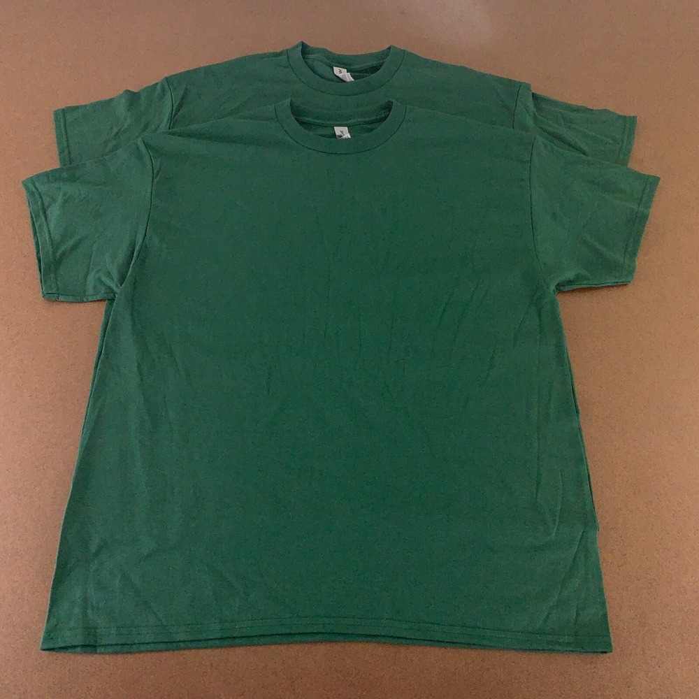 Gildan Dry Blend Men's Size XL Green Short Sleeve Crew Neck T-Shirt 2 Pack New